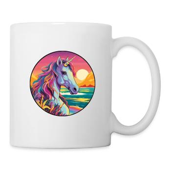 Unicorn Colorful Watercolor Cartoon Kawaii Animal - Mug - white - Right