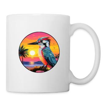 Specht bunte Aquarell-Karikatur Kawaii Haustier - Tasse - Weiß - Rechts