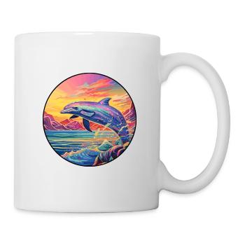 Whale Colorful Watercolor Cartoon Kawaii Animal - Mug - white - Right