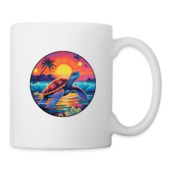 Turtle Colorful Watercolor Cartoon Kawaii Animal - Mug - white - Right