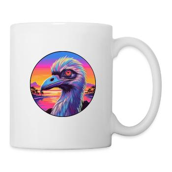 Emu Colorful Watercolor Cartoon Kawaii Animal - Mug - white - Right