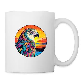 Falcon Colorful Watercolor Cartoon Kawaii Animal - Mug - white - Right