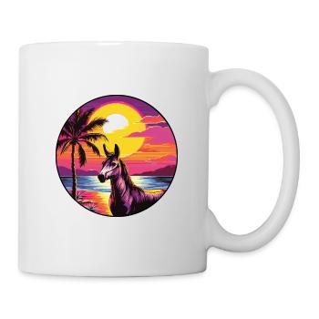 Âne Coloré Aquarelle Dessin Animé Kawaii Animal - Mug blanc - blanc - Droite