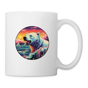 Polar Bear Colorful Watercolor Cartoon Kawaii Pet - Mug - white - Right