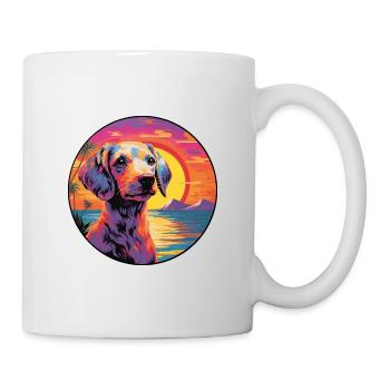 Hund Buntes Aquarell Cartoon Kawaii Tier - Tasse - Weiß - Rechts