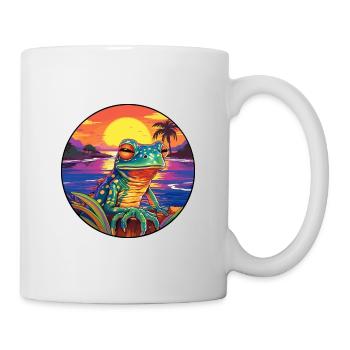grenouille coloré aquarelle dessin animé Kawaii Animal - Mug blanc - blanc - Droite