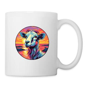 Goat Colorful Watercolor Cartoon Kawaii Animal - Mug - white - Right