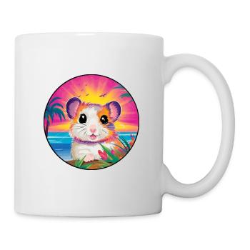 Hamster Colorful Watercolor Cartoon Kawaii Animal - Mug - white - Right