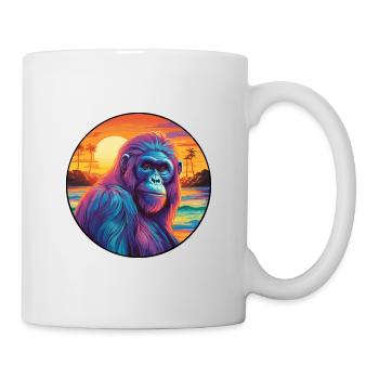 Orang-Utan Buntes Aquarell Cartoon Kawaii Haustier - Tasse - Weiß - Rechts