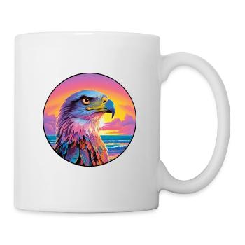 Hawk Colorful Watercolor Cartoon Kawaii Animal - Mug - white - Right
