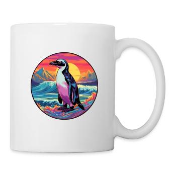 Penguin Colorful Watercolor Cartoon Kawaii Animal - Mug - white - Right