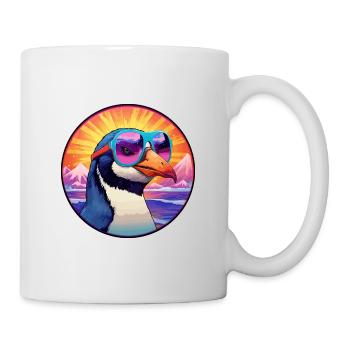 Penguin Colorful Watercolor Cartoon Kawaii Animal - Mug - white - Right