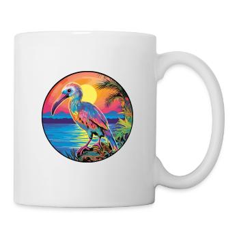 Kiwi Vogel Buntes Aquarell Cartoon Kawaii Haustier - Tasse - Weiß - Rechts