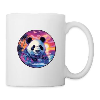 Panda Buntes Aquarell Cartoon Kawaii Tier - Tasse - Weiß - Rechts