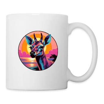 Okapi Colorful Watercolor Cartoon Kawaii Animal - Mug - white - Right