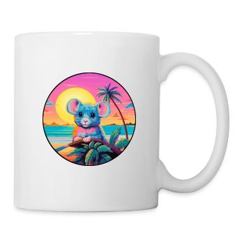 Mouse Colorful Watercolor Cartoon Kawaii Animal - Mug - white - Right