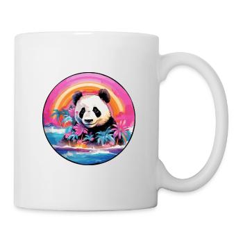 Panda Colorful Watercolor Cartoon Kawaii Animal - Mug - white - Right