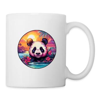 Panda Colorful Watercolor Cartoon Kawaii Animal - Mug - white - Right