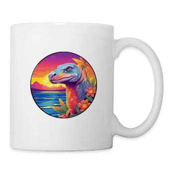 Komodowaran Buntes Aquarell Cartoon Kawaii - Tasse - Weiß - Rechts