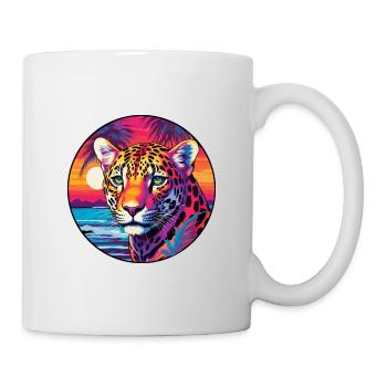 Leopard Colorful Watercolor Cartoon Kawaii Animal - Mug - white - Right