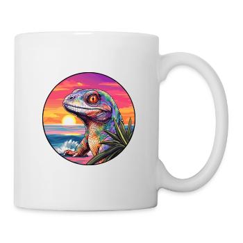 Lizard Colorful Watercolor Cartoon Kawaii Animal - Mug - white - Right