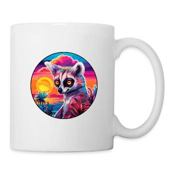 Lemur Colorful Watercolor Cartoon Kawaii Animal - Mug - white - Right