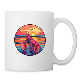homard coloré aquarelle dessin animé Kawaii Animal - Mug blanc - blanc - Droite