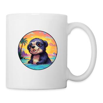 Mole Colorful Watercolor Cartoon Kawaii Animal - Mug - white - Right