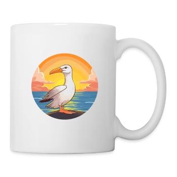 Albatross Colorful Watercolor Cartoon Kawaii Pet - Mug - white - Right