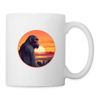 Bonobo Colorful Watercolor Cartoon Kawaii Animal - Mug - white - Right