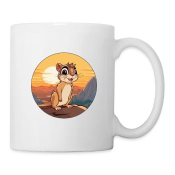 Chipmunk Colorful Watercolor Cartoon Kawaii Animal - Mug - white - Right