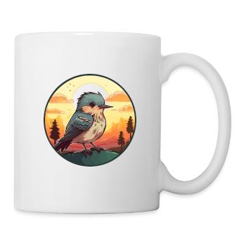 Kuckuck buntes Aquarell Cartoon Kawaii Tier - Tasse - Weiß - Rechts
