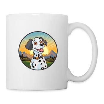 Dalmatien Chien Coloré Aquarelle Dessin Animé Kawaii - Mug blanc - blanc - Droite