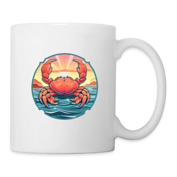 Crab Colorful Watercolor Cartoon Kawaii Animal - Mug - white - Right