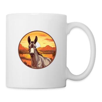 Âne Coloré Aquarelle Dessin Animé Kawaii Animal - Mug blanc - blanc - Droite