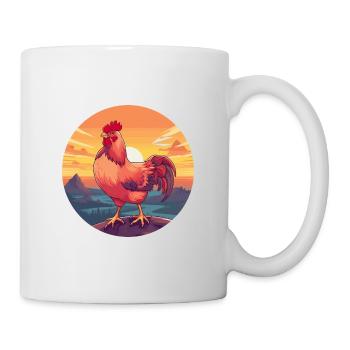 Chicken Colorful Watercolor Cartoon Kawaii Animal - Mug - white - Right