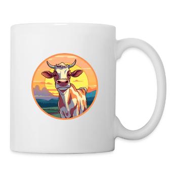 Vache Aquarelle Colorée Dessin Animé Kawaii Animal - Mug blanc - blanc - Droite