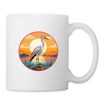 Crane Pet Colorful Watercolor Cartoon Kawaii Pet - Mug - white - Right