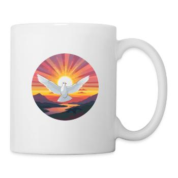 Taube buntes Aquarell Cartoon Kawaii Tier - Tasse - Weiß - Rechts
