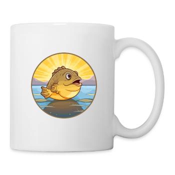 Flounder Fish Colorful Watercolor Cartoon Kawaii - Mug - white - Right