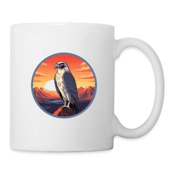 Falcon Colorful Watercolor Cartoon Kawaii Animal - Mug - white - Right