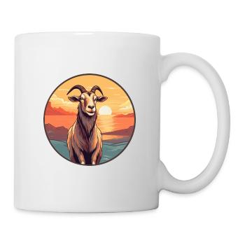 Goat Colorful Watercolor Cartoon Kawaii Animal - Mug - white - Right