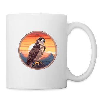 Hawk Colorful Watercolor Cartoon Kawaii Animal - Mug - white - Right