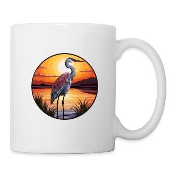 Heron Buntes Aquarell Cartoon Kawaii Tier - Tasse - Weiß - Rechts