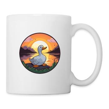 Duck Colorful Watercolor Cartoon Kawaii Animal - Mug - white - Right