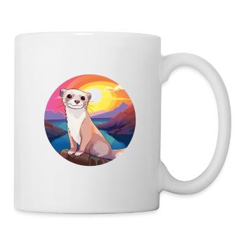 Ferret Colorful Watercolor Cartoon Kawaii Animal - Mug - white - Right