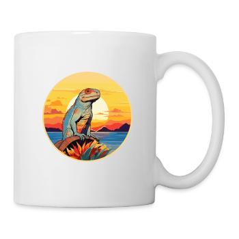 Iguana Colorful Watercolor Cartoon Kawaii Animal - Mug - white - Right