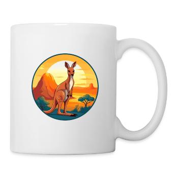 Kangaroo Colorful Watercolor Cartoon Kawaii Animal - Mug - white - Right