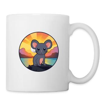 Mouse Colorful Watercolor Cartoon Kawaii Animal - Mug - white - Right