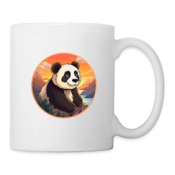 Panda Colorful Watercolor Cartoon Kawaii Animal - Mug - white - Right